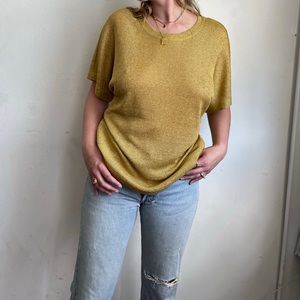 Vintage Shimmering Gold Holiday Butterfly Top